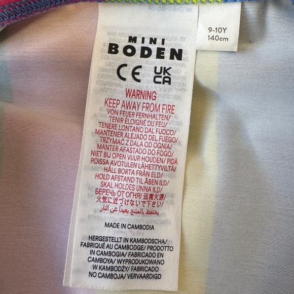 Mini Boden 3 Piece Tankini/Bikini Set, Soft Multi Stripe, Size 9-10Y - Picture 6 of 8